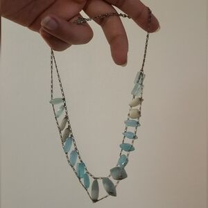 Aquamarine/Seaglass Fashion Necklace